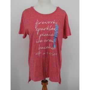 State Of Mine Womens Red T-Shirt Large Tri Blend Fabric NWT